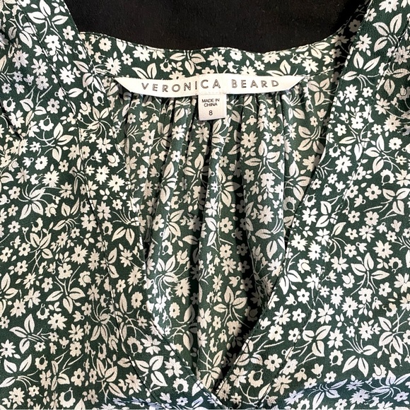 EUC VERONICA BEARD GIZELA BLOUSE IN FOREST GREEN - SIZE 8 - Picture 9 of 15
